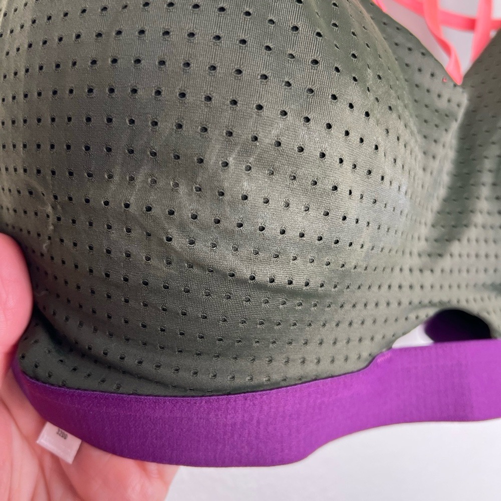 Victoria's Secret VSX Sport Bra Womens 42DD Olive Purple Coral Breathable Active - Picture 4 of 9